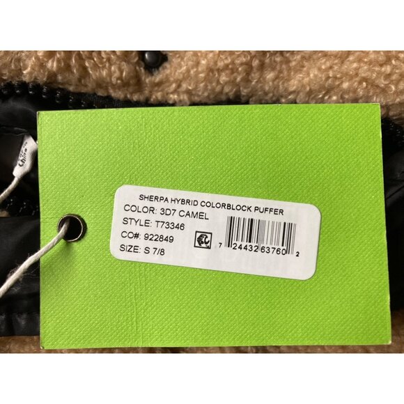 Sam Edelman Girls' 7/8 Small Sherpa Hybrid Colorblock Puffer Jacket - New - Picture 3 of 4